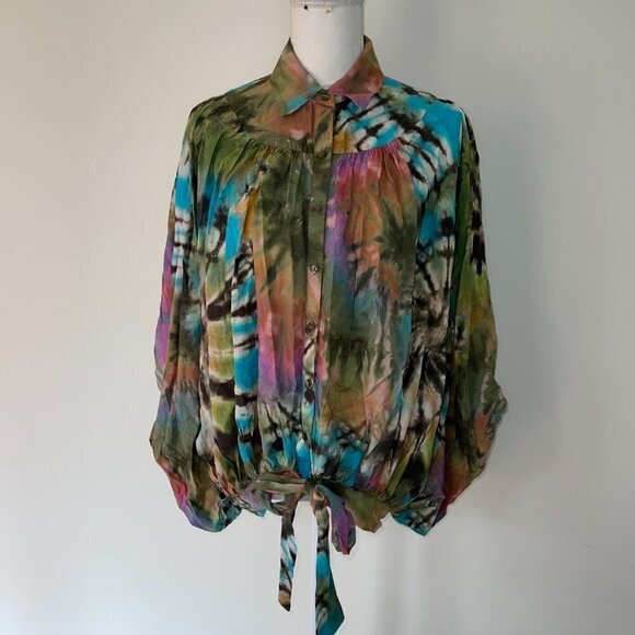 Tolani Collection Womens Tie Dye Print Top Multicolor Relaxed Fit Modal Size XXS - Picture 15 of 15